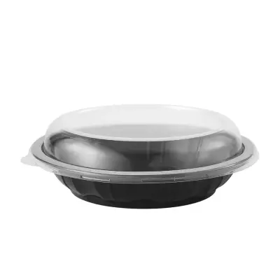 Orego Kapaklı Siyah Salata Kasesi 1000 gr (Sıcağa Dayanıklı)