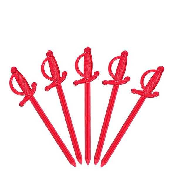 Dekoratif Sert Plastik Kılıç Kürdan Kırmızı 7cm