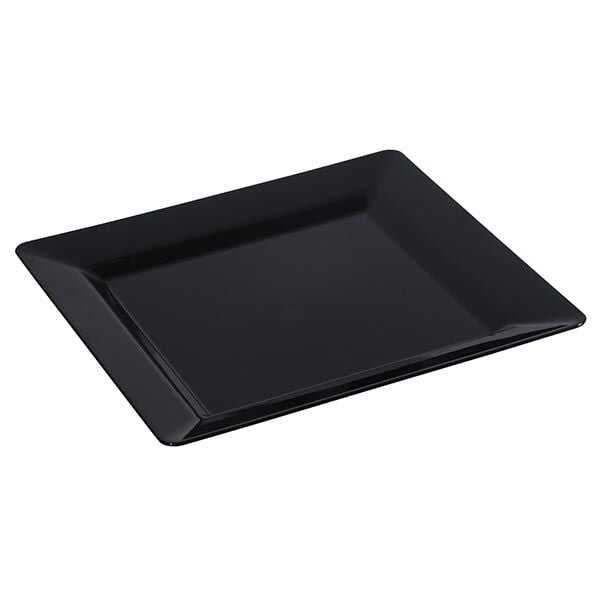 Plastik Kare Siyah Tabak 22cm
