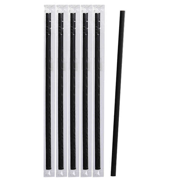 Siyah Frozen Plastik Pipet Jelatin Sargılı 8mm x 24 cm