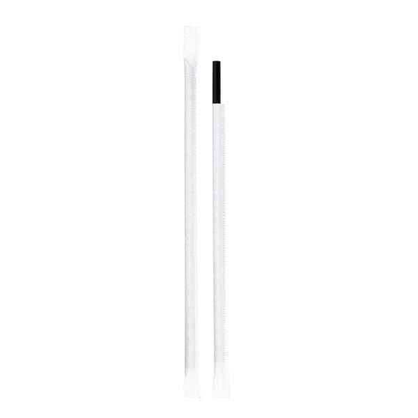 Siyah Frozen Plastik Pipet Kağıt Sargılı 8mm x 24 cm