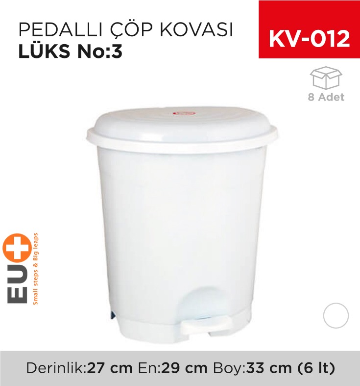 PEDALLI ÇÖP KOVASI LÜKS NO:3 (12 LT) (UP 125)