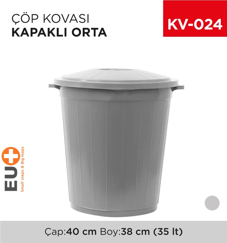 ORTA ÇÖP KOVASI KAPAKLI 35 LT (UP 110)