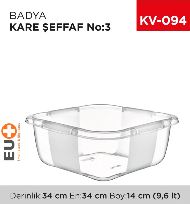 BADYA KARE ŞEFFAF NO:3 (9.6 LT) (E-166)