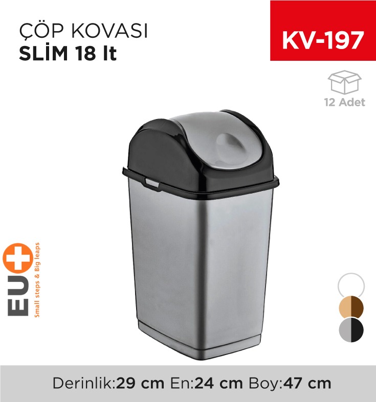 SLİM ÇÖP KOVASI 18 LT (09403)