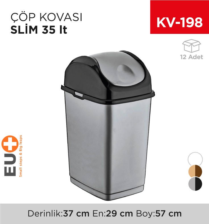 SLİM ÇÖP KOVASI 35 LT (09404)