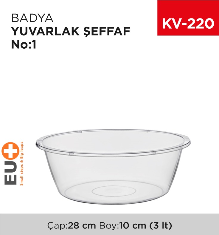 BADYA YUVARLAK ŞEFFAF NO:1 (3 LT)  (E-150)