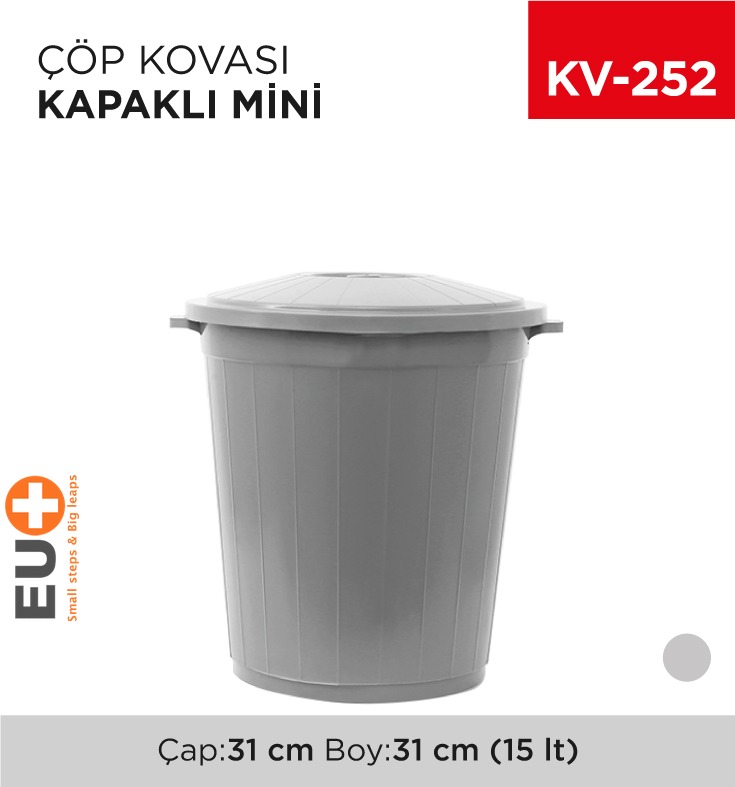 MİNİ ÇÖP KOVASI KAPAKLI 15 LT (UP 134)