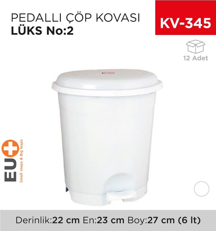 PEDALLI ÇÖP KOVASI LÜKS NO:2 (6 LT) (UP 123)