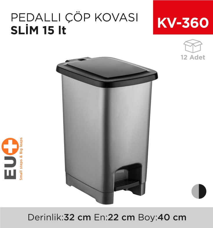 PEDALLI ÇÖP KOVASI SLİM 15 LT (4281)