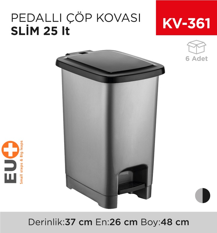 PEDALLI ÇÖP KOVASI SLİM 25 LT (4282)