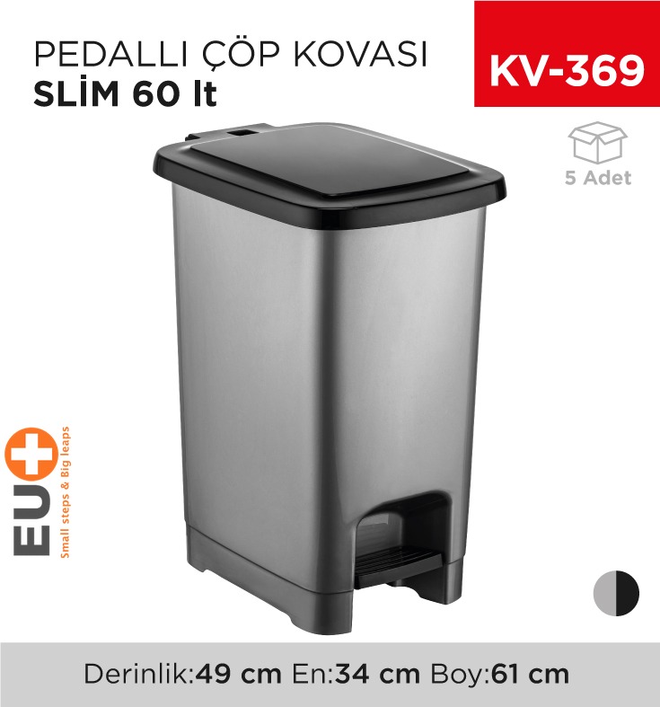 PEDALLI ÇÖP KOVASI SLİM 60 LT(4284)
