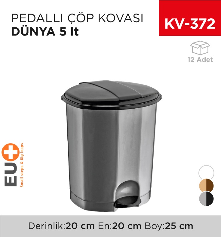 PEDALLI ÇÖP KOVASI DÜNYA 5 LT(01010)