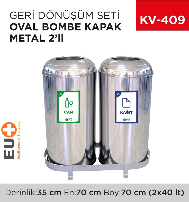 GERİ DÖNÜŞÜM SETİ OVAL BOMBE KAPAK METAL 2Lİ