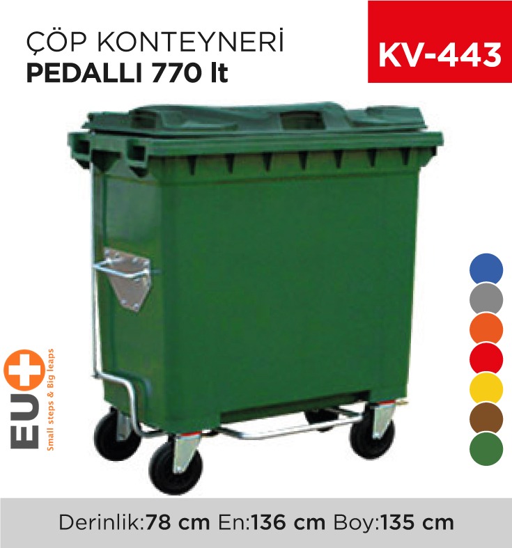 ÇÖP KONTEYNERİ PEDALLI 770 LT