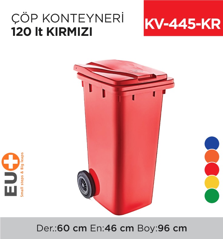 ÇÖP KONTEYNERİ 120 LT KIRMIZI (6505)