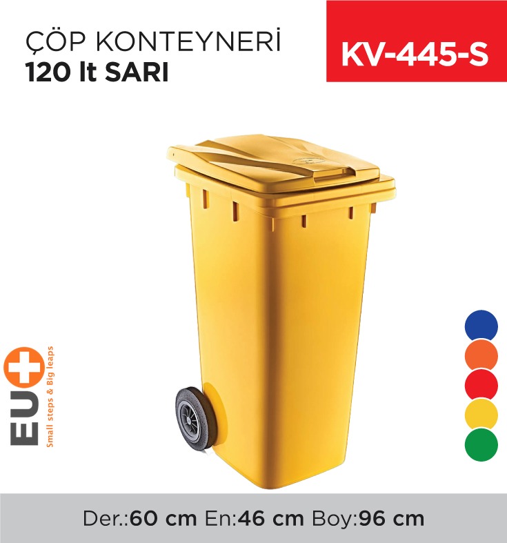 ÇÖP KONTEYNERİ 120 LT SARI (6505)