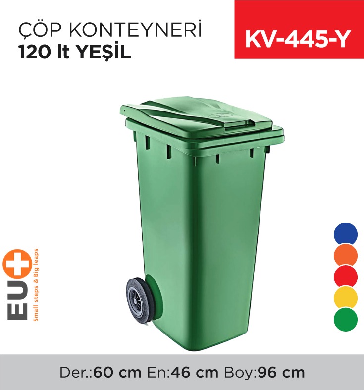 ÇÖP KONTEYNERİ 120 LT YEŞİL (6505)