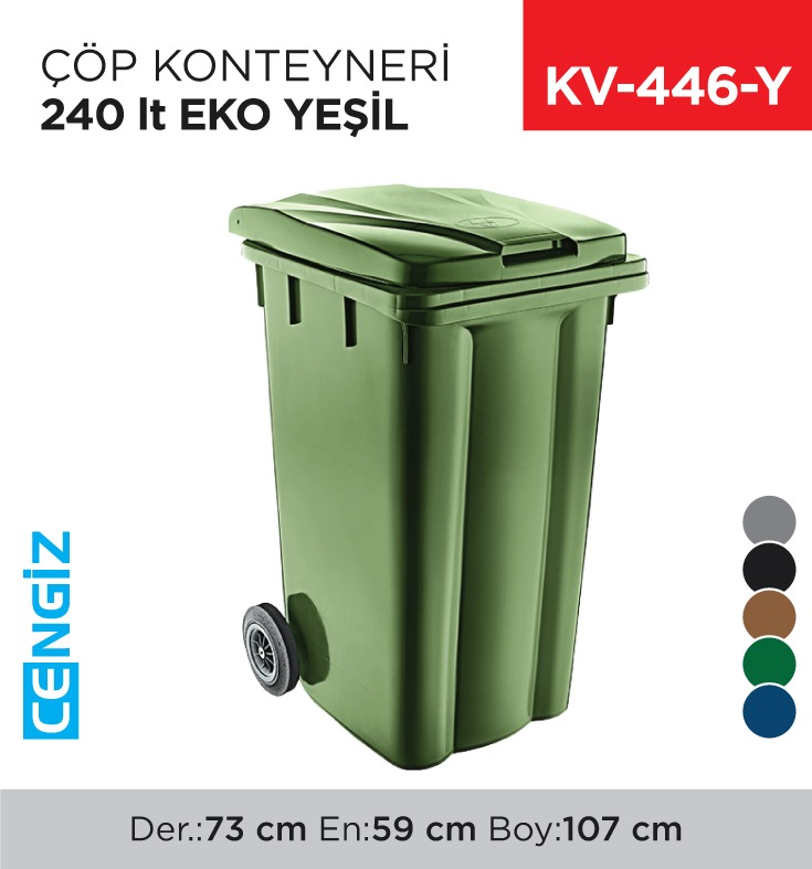 ÇÖP KONTEYNERİ 240 LT EKO YEŞİL (6511)
