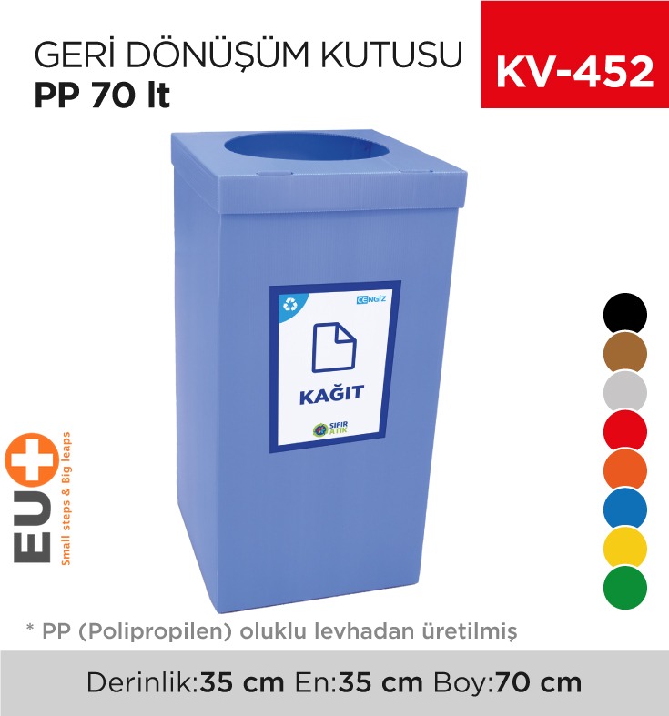 GERİ DÖNÜŞÜM KUTUSU PP 70 LT