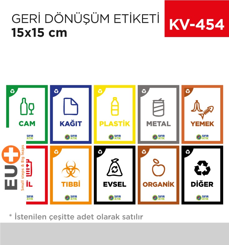 GERİ DÖNÜŞÜM ETİKETİ 15*15 CM