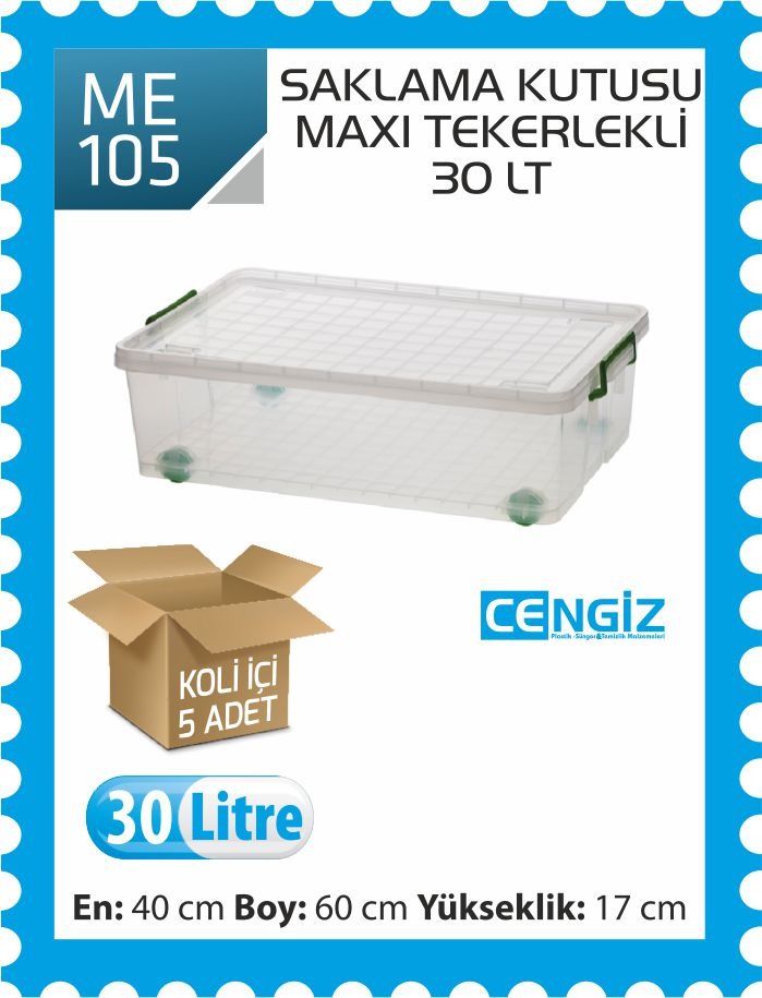 SAKLAMA KUTUSU MAXİ TEKERLİ 30 LT(2623)