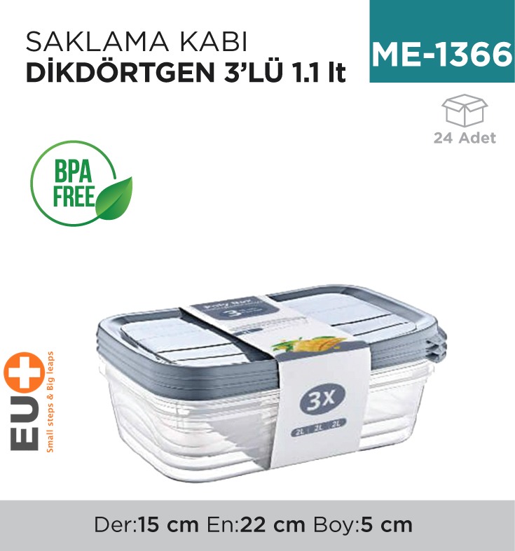 SAKLAMA KABI D.DÖRTGEN 3LÜ 1.1 LT (E-749)