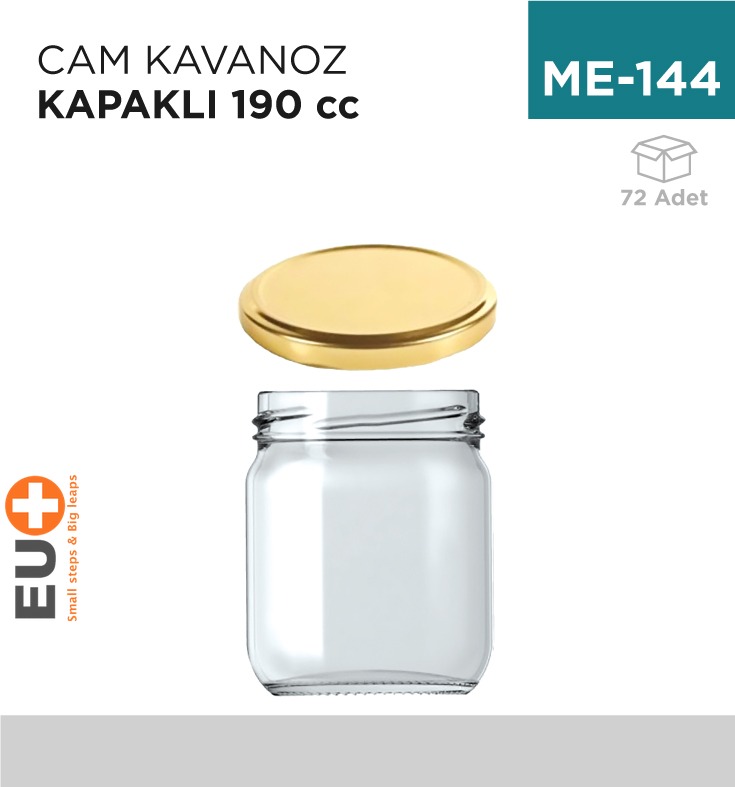 CAM KAVANOZ 190 CC KAPAKSIZ