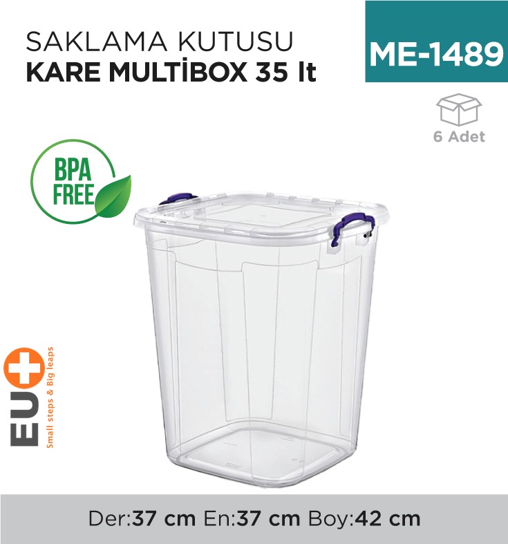 SAKLAMA KUTUSU KARE M.BOX 35 LT ŞEFFAF (E-628)