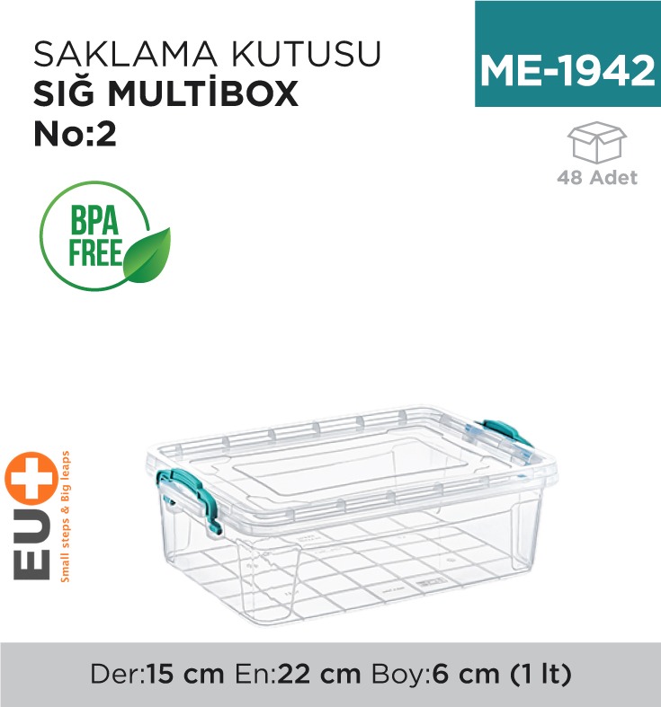 SAKLAMA KUTUSU SIĞ M.BOX NO:2 (1 LT) (E-490)