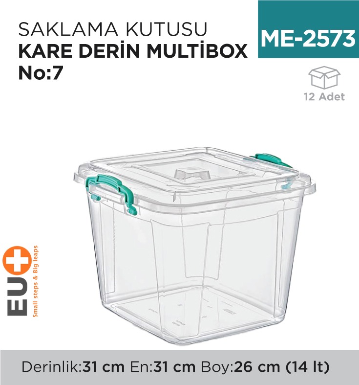 SAKLAMA KUTUSU KARE DERİN M.BOX NO:7 (14 LT) (E-626)