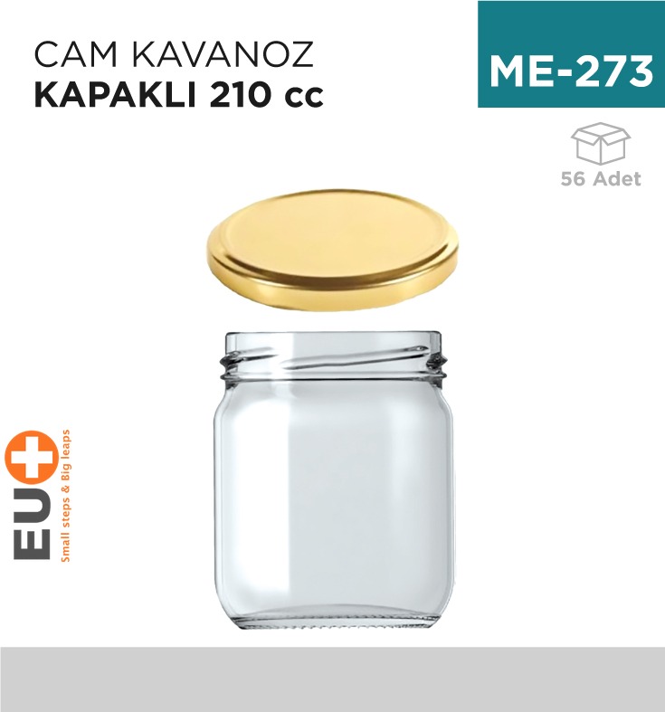 CAM KAVANOZ 210 CC KAPAKSIZ