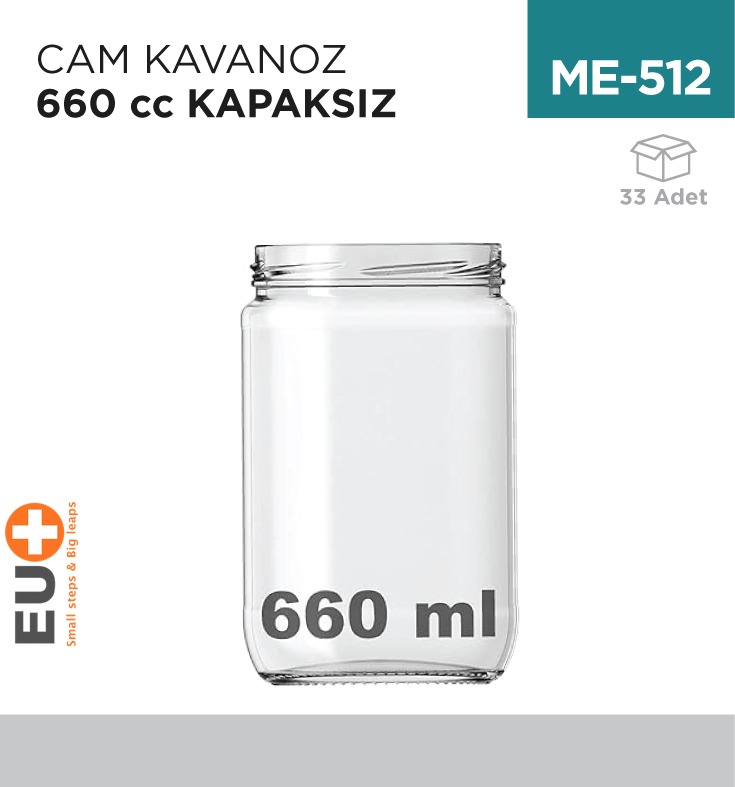 CAM KAVANOZ 660 CC KAPAKSIZ