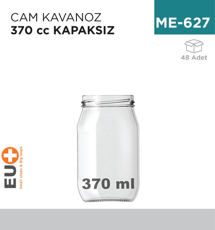 CAM KAVANOZ 370 CC KAPAKSIZ