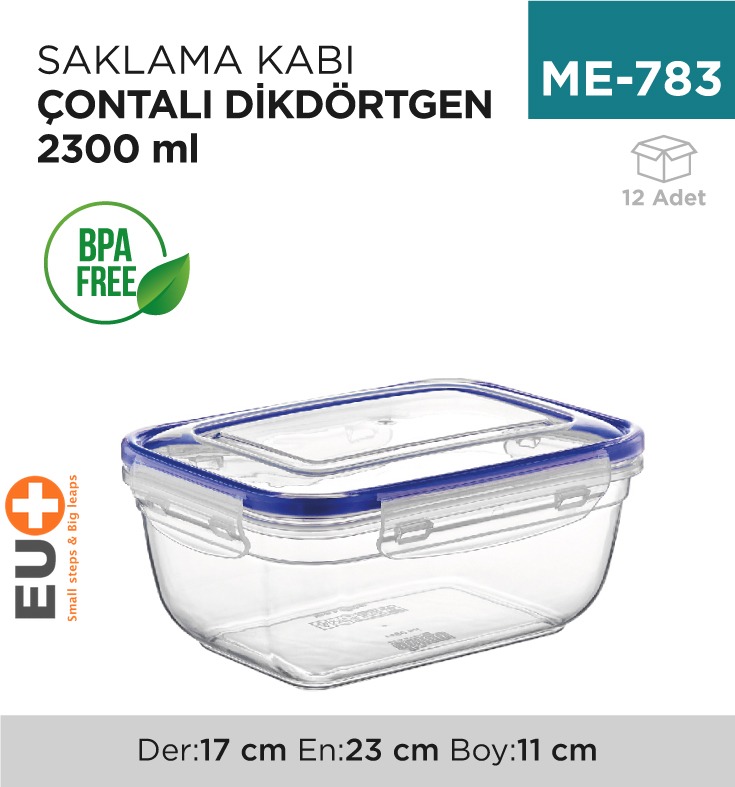 CONTALI DİKDÖRTGEN SAKLAMA KABI 2300 ML(30814)