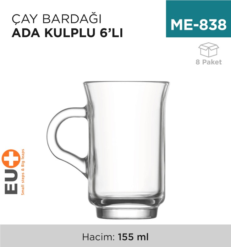 ÇAY BARDAĞI KULPLU ADA 6LI (ADA408)