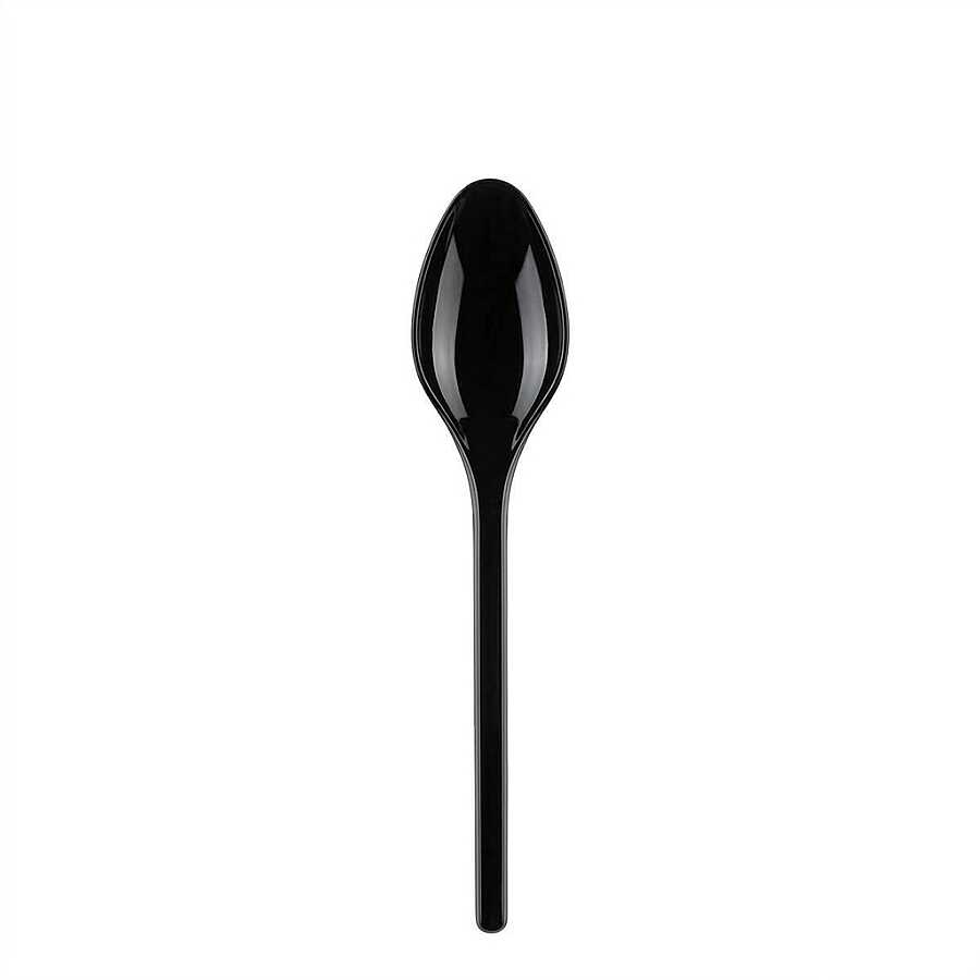 Modern Lüks Plastik Tatlı Kaşığı Siyah 3,2 gr
