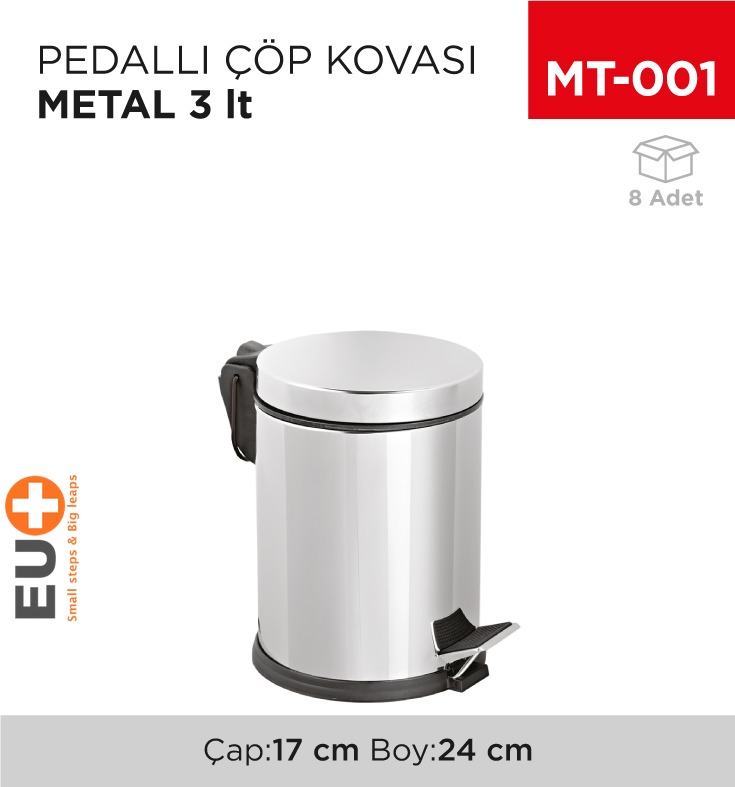 PEDALLI ÇÖP KOVASI METAL 3 LT(1001) (402)