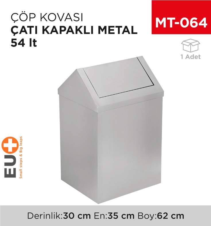ÇATI KAPAKLI ÇÖP KOVASI METAL 54 LT (1307)