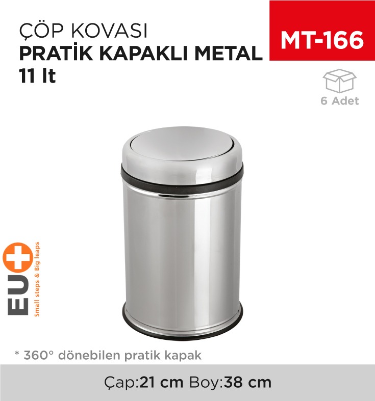 PRATİK KAPAKLI ÇÖP KOVASI METAL 11 LT (802)