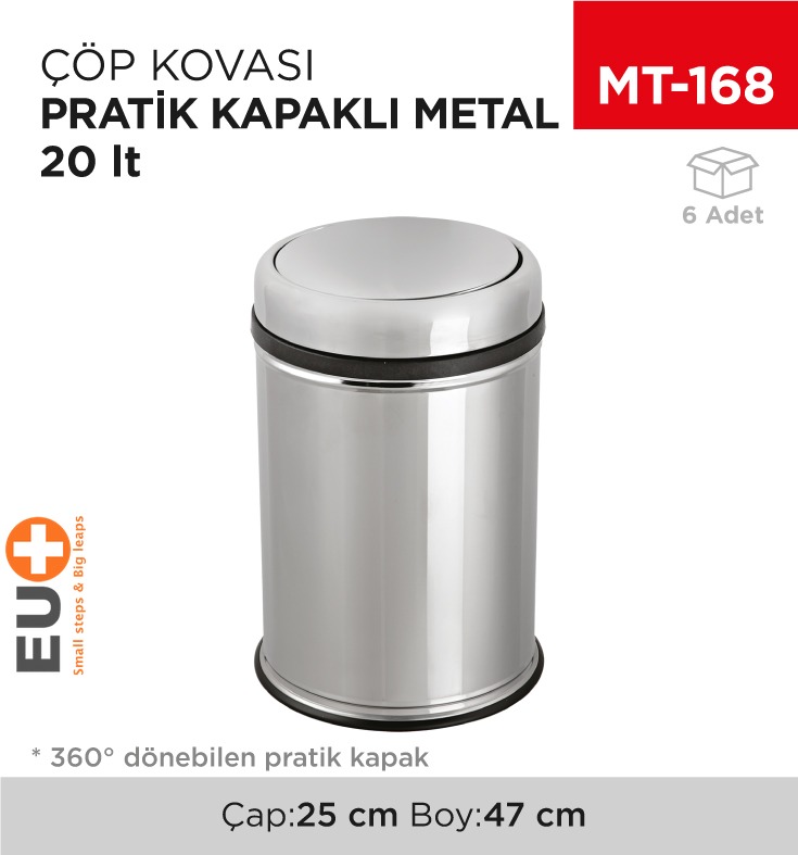 PRATİK KAPAKLI ÇÖP KOVASI METAL 20 LT (804)