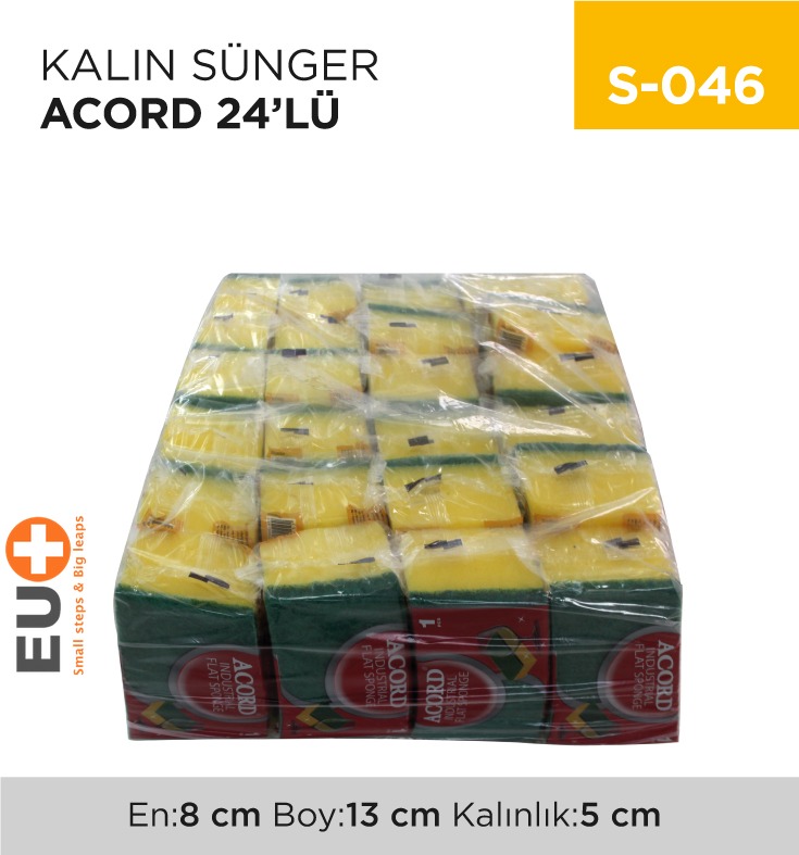 ENDÜSTRİYEL KALIN SÜNGER ACORD 24LÜ (412)