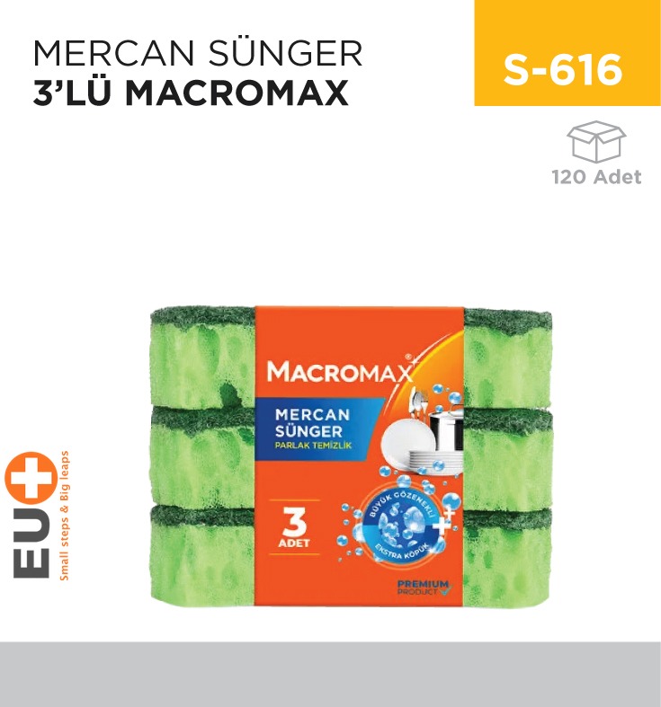 MERCAN SÜNGER 3LÜ MACROMAX (3009725)