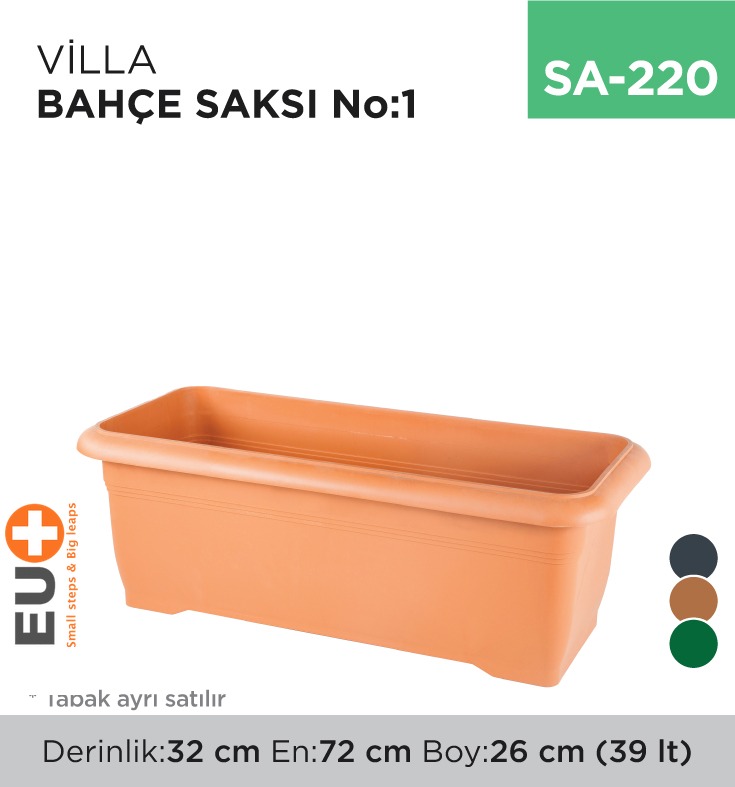 VİLLA BAHÇE SAKSI NO:1 TABAKSIZ (39 LT)
