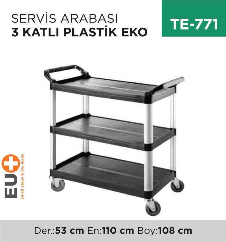 SERVİS ARABASI 3 KATLI PLASTİK (7379)(SAS-1)