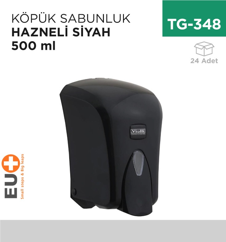KÖPÜK SABUNLUK HAZNELİ SİYAH 500 ML (F5B)