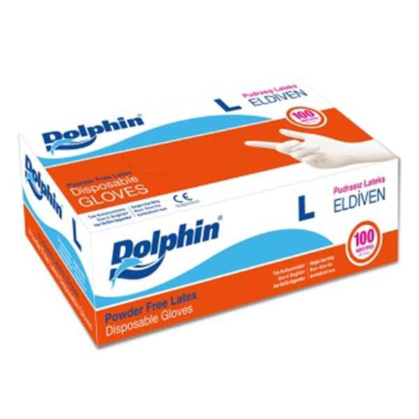 Dolphin Lateks Pudrasız Muayene Eldiveni Büyük