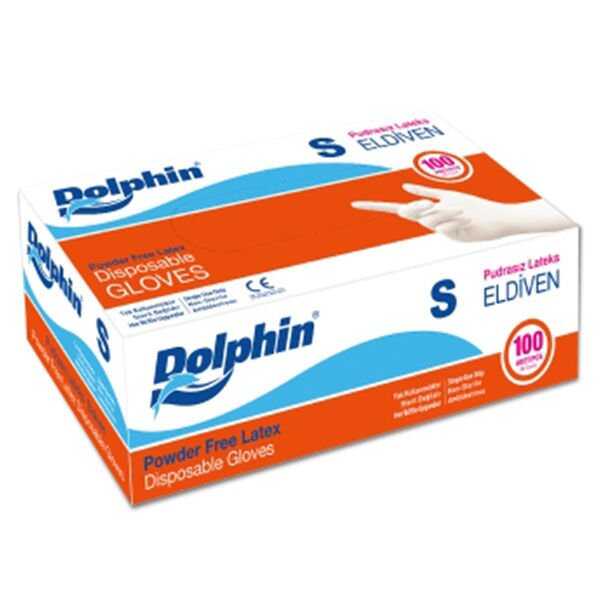 Dolphin Lateks Pudrasız Muayene Eldiveni Küçük