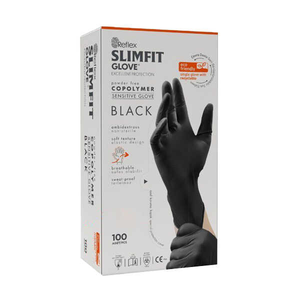Reflex Slim Fit Pudrasız Eldiven Siyah XLarge