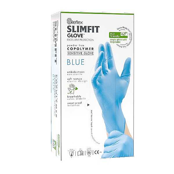 Reflex Slim Fit Pudrasız Eldiven Mavi Large